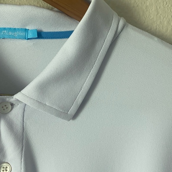 J.McLaughlin Men’s Short Sleeve Peak Performance White Polo Shirt Size Large - Picture 3 of 14